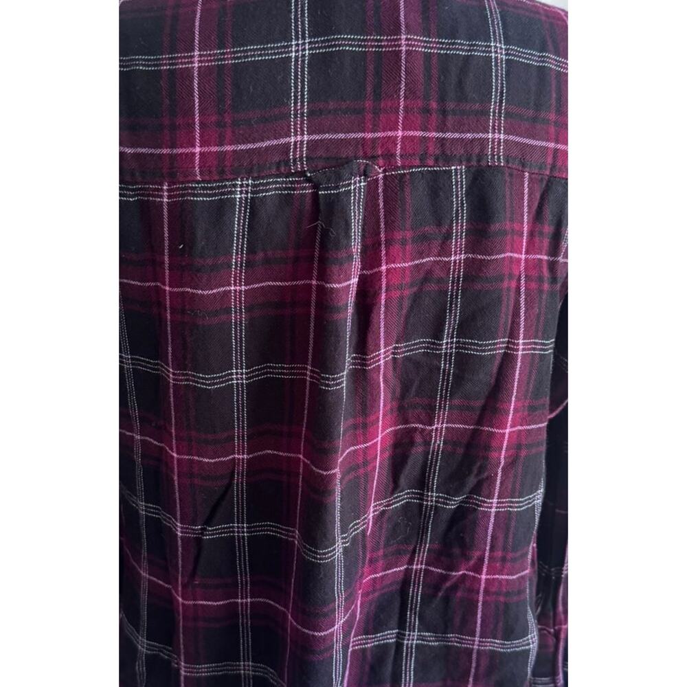 BLL beach lunch lounge Womens Button Front Small Purple Plaid - Picture 5 of 8